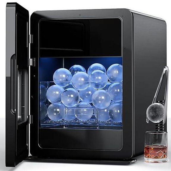 2-Inch Clear Ice Ball Maker Machine Self-Cleaning