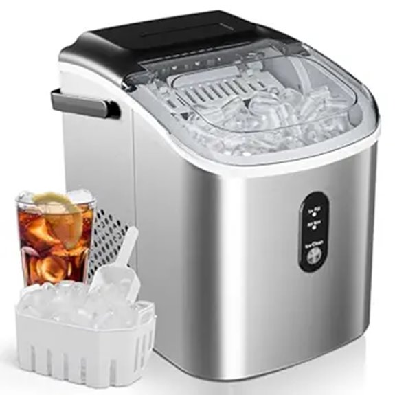 EUHOMY Portable Countertop Ice Maker (Silver)